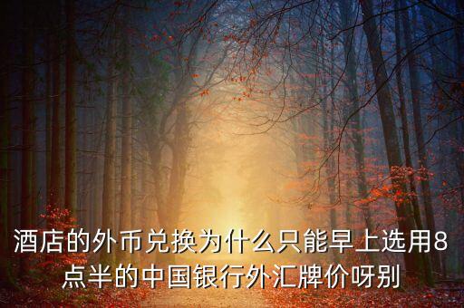酒店的外幣兌換為什么只能早上選用8點(diǎn)半的中國銀行外匯牌價呀別