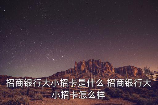 招商銀行大小招卡是什么 招商銀行大小招卡怎么樣