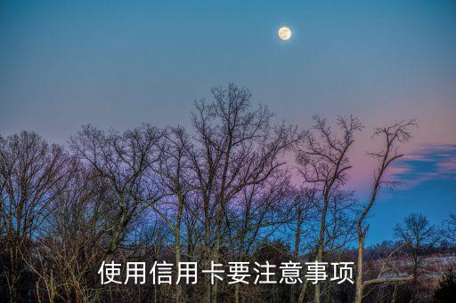 使用信用卡要注意事項