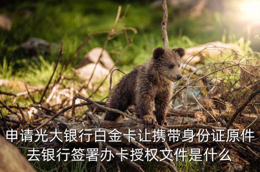 申請(qǐng)光大銀行白金卡讓攜帶身份證原件去銀行簽署辦卡授權(quán)文件是什么