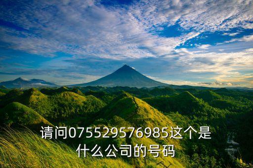 請問075529576985這個是什么公司的號碼