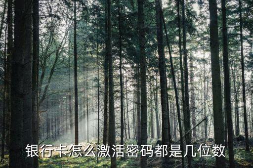 銀行卡怎么激活密碼都是幾位數(shù)