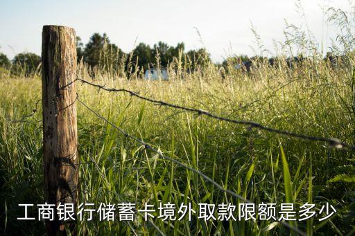 工商銀行儲蓄卡境外取款限額是多少