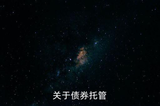 關(guān)于債券托管