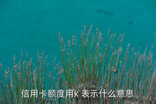 信用卡額度用k 表示什么意思