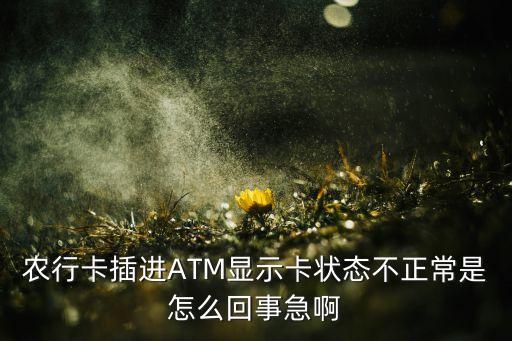 農(nóng)行卡顯示狀態(tài)不符什么意思，銀行卡輸入密碼顯示狀態(tài)不符是啥意思