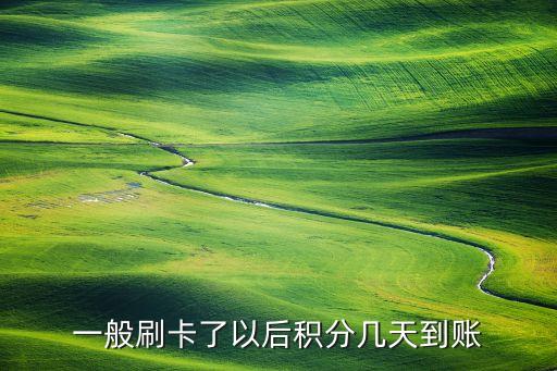 一般刷卡了以后積分幾天到賬
