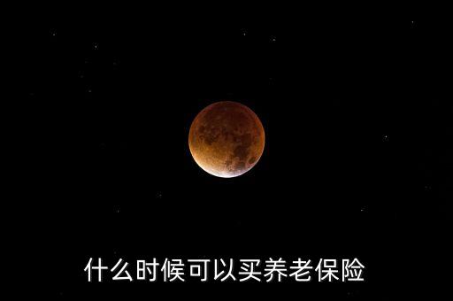 什么時候可以買養(yǎng)老保險