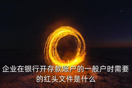 企業(yè)在銀行開存款賬戶的一般戶時(shí)需要的紅頭文件是什么