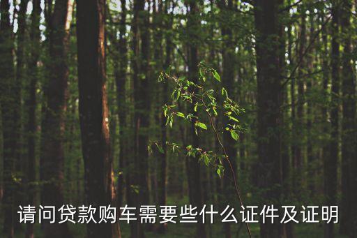 拿車貸款需要拿些什么證件，請(qǐng)問貸款購車需要些什么證件及證明