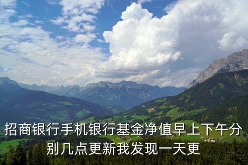 招商銀行手機(jī)銀行基金凈值早上下午分別幾點(diǎn)更新我發(fā)現(xiàn)一天更