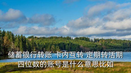 儲(chǔ)蓄銀行2H什么意思，儲(chǔ)蓄銀行轉(zhuǎn)賬 卡內(nèi)互轉(zhuǎn) 定期轉(zhuǎn)活期四位數(shù)的賬號(hào)是什么意思比如