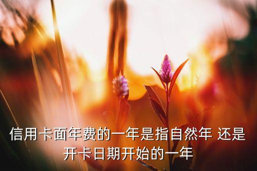 信用卡面年費的一年是指自然年 還是開卡日期開始的一年