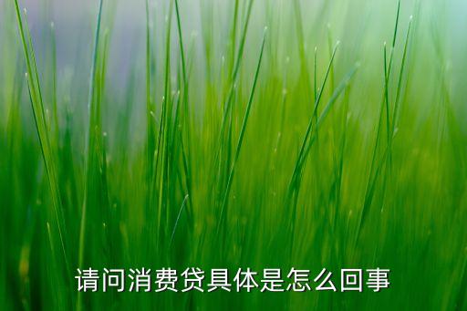 請問消費貸具體是怎么回事