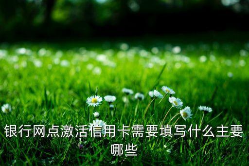 網(wǎng)點(diǎn)激活信用卡需要什么資料，銀行網(wǎng)點(diǎn)激活信用卡需要填寫什么主要哪些
