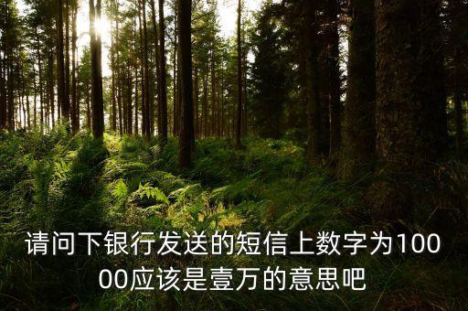 請(qǐng)問(wèn)下銀行發(fā)送的短信上數(shù)字為10000應(yīng)該是壹萬(wàn)的意思吧