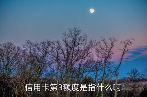 信用卡第3額度是指什么啊