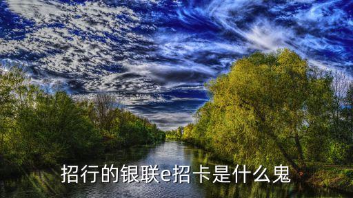 招行e招卡是什么，招行的銀聯(lián)e招卡是什么鬼