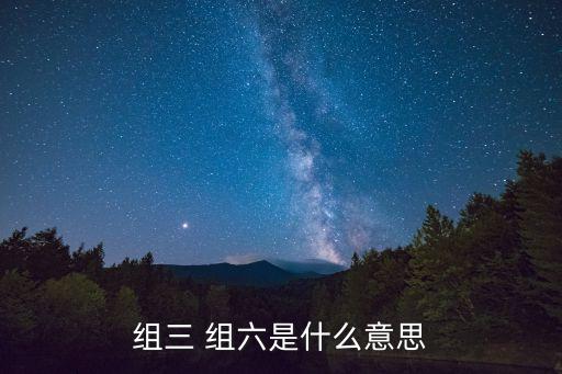 組三 組六是什么意思