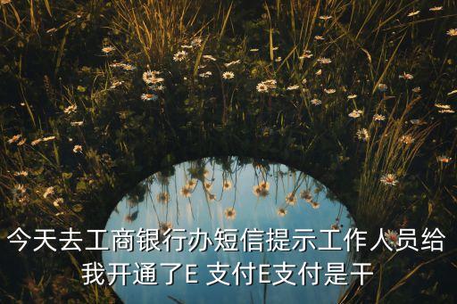 工銀e短信支付是什么，今天去工商銀行辦短信提示工作人員給我開通了E 支付E支付是干