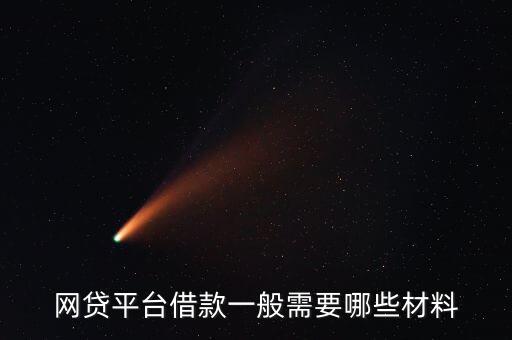 網(wǎng)貸平臺借款一般需要哪些材料