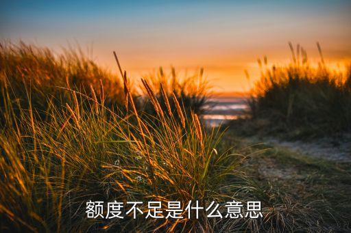 額度不足是什么意思