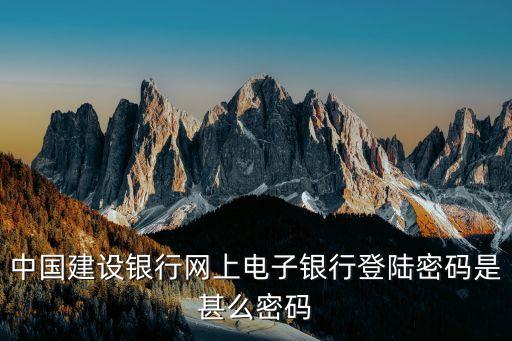 中國建設(shè)銀行網(wǎng)上電子銀行登陸密碼是甚么密碼
