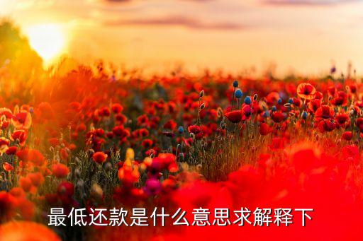 最低還款是什么意思求解釋下