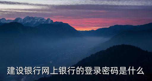 建設(shè)銀行登錄網(wǎng)銀登錄密碼是什么情況，建設(shè)銀行網(wǎng)上銀行的登錄密碼是什么