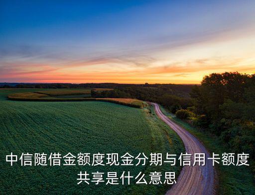 中信隨借金額度現(xiàn)金分期與信用卡額度共享是什么意思