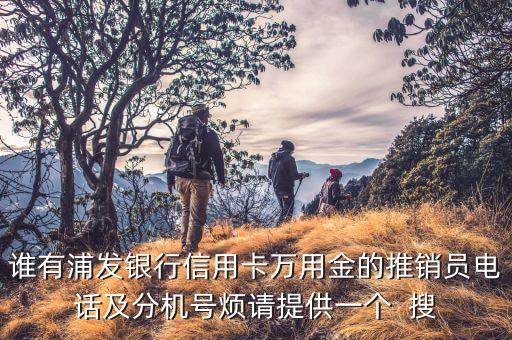 誰有浦發(fā)銀行信用卡萬用金的推銷員電話及分機號煩請?zhí)峁┮粋€  搜