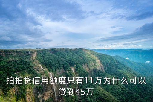 拍拍貸信用額度只有11萬為什么可以貸到45萬