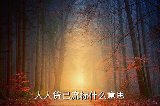 借款顯示已流標(biāo)什么意思，人人貸已流標(biāo)什么意思