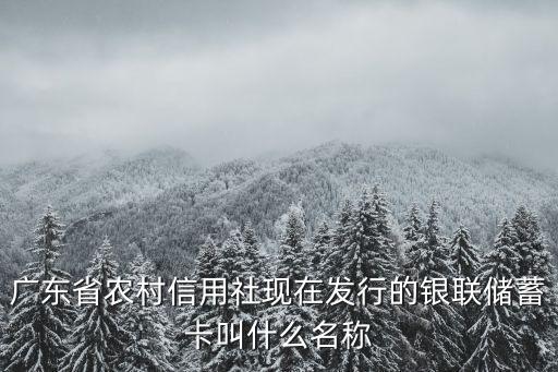 廣東省農(nóng)村信用社現(xiàn)在發(fā)行的銀聯(lián)儲(chǔ)蓄卡叫什么名稱