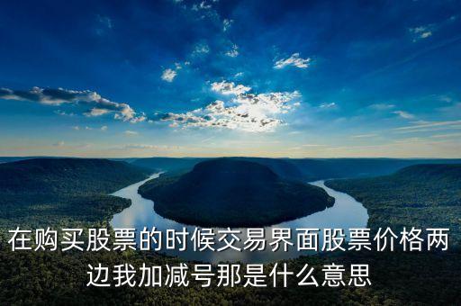 在購買股票的時候交易界面股票價格兩邊我加減號那是什么意思