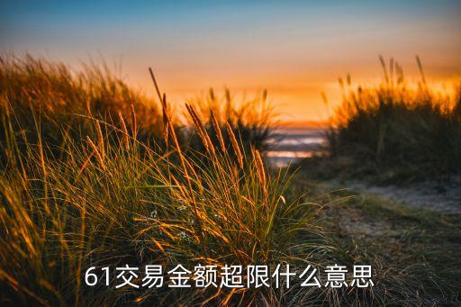 61交易金額超限什么意思
