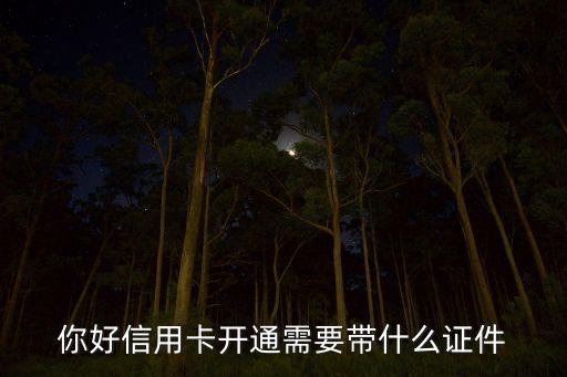 你好信用卡開通需要帶什么證件