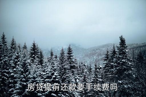 房貸提前還款要手續(xù)費嗎