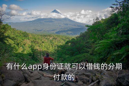 有什么app身份證就可以借錢的分期付款的