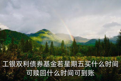 000254什么時候贖回，工銀雙利債券基金若星期五買什么時間可贖回什么時間可到賬