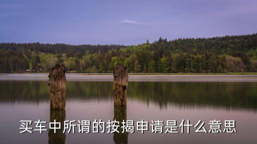 買車中所謂的按揭申請是什么意思