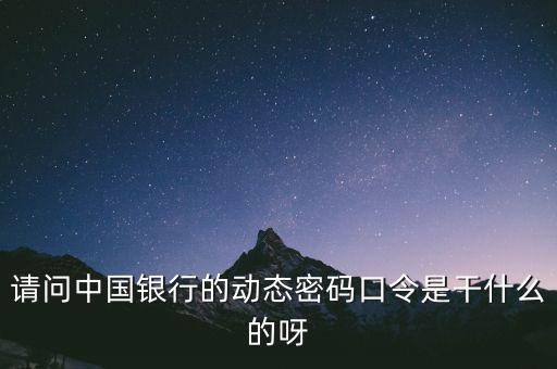 中行 動(dòng)態(tài)密碼是什么意思，我想開通中國(guó)銀行網(wǎng)上支付可動(dòng)態(tài)密碼是啥急