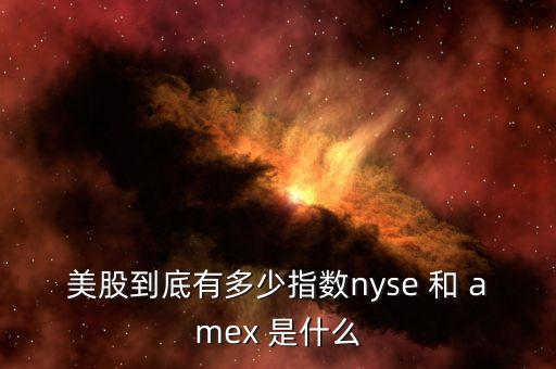 美股到底有多少指數(shù)nyse 和 amex 是什么