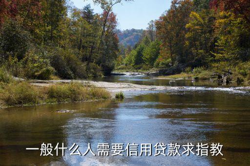 一般什么人需要信用貸款求指教