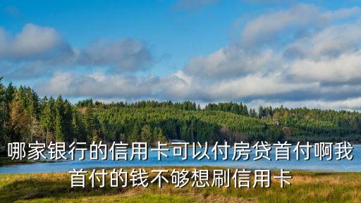 哪家銀行的信用卡可以付房貸首付啊我首付的錢(qián)不夠想刷信用卡