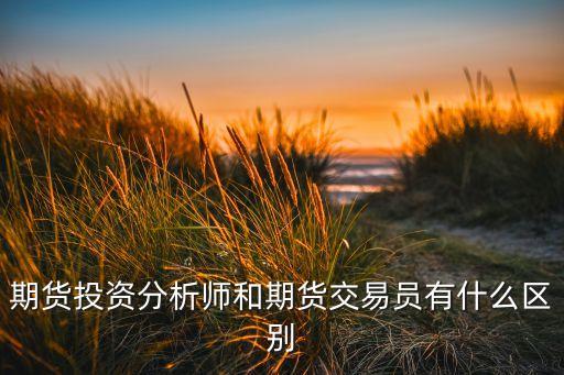 期貨投資分析師和期貨交易員有什么區(qū)別