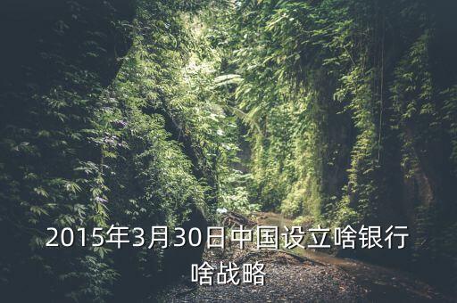 2015年3月30日中國(guó)設(shè)立啥銀行啥戰(zhàn)略
