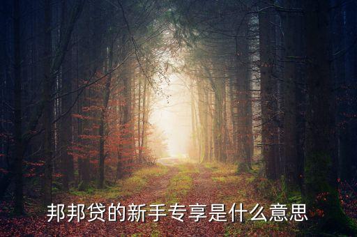 邦邦貸的新手專享是什么意思