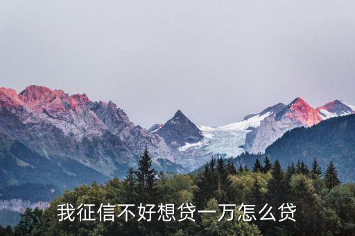 我征信不好想貸一萬(wàn)怎么貸