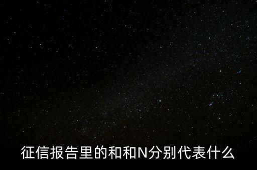 征信報告上N是什么意思，銀行還款記錄里的12N分別代表甚么意思
